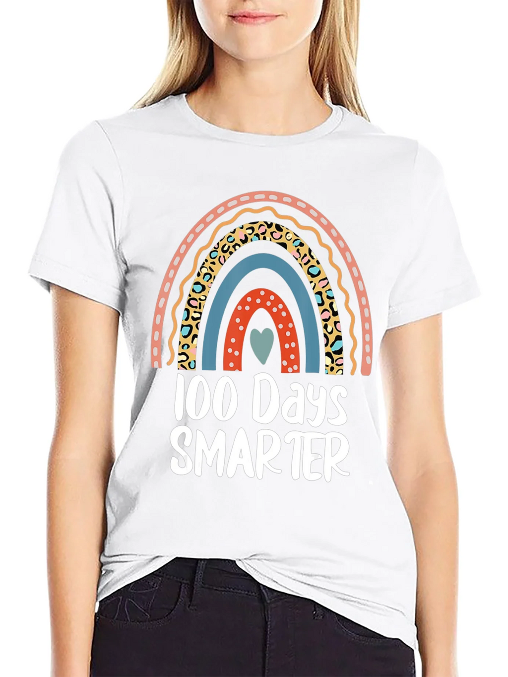 100 Days Smarter Rainbow Graphic Tee product image 8