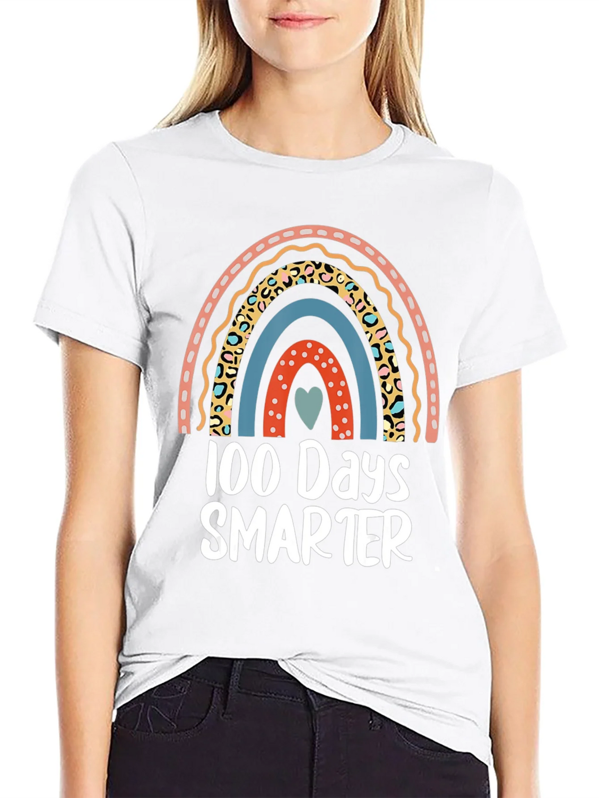 100 Days Smarter Rainbow Graphic Tee product image 8